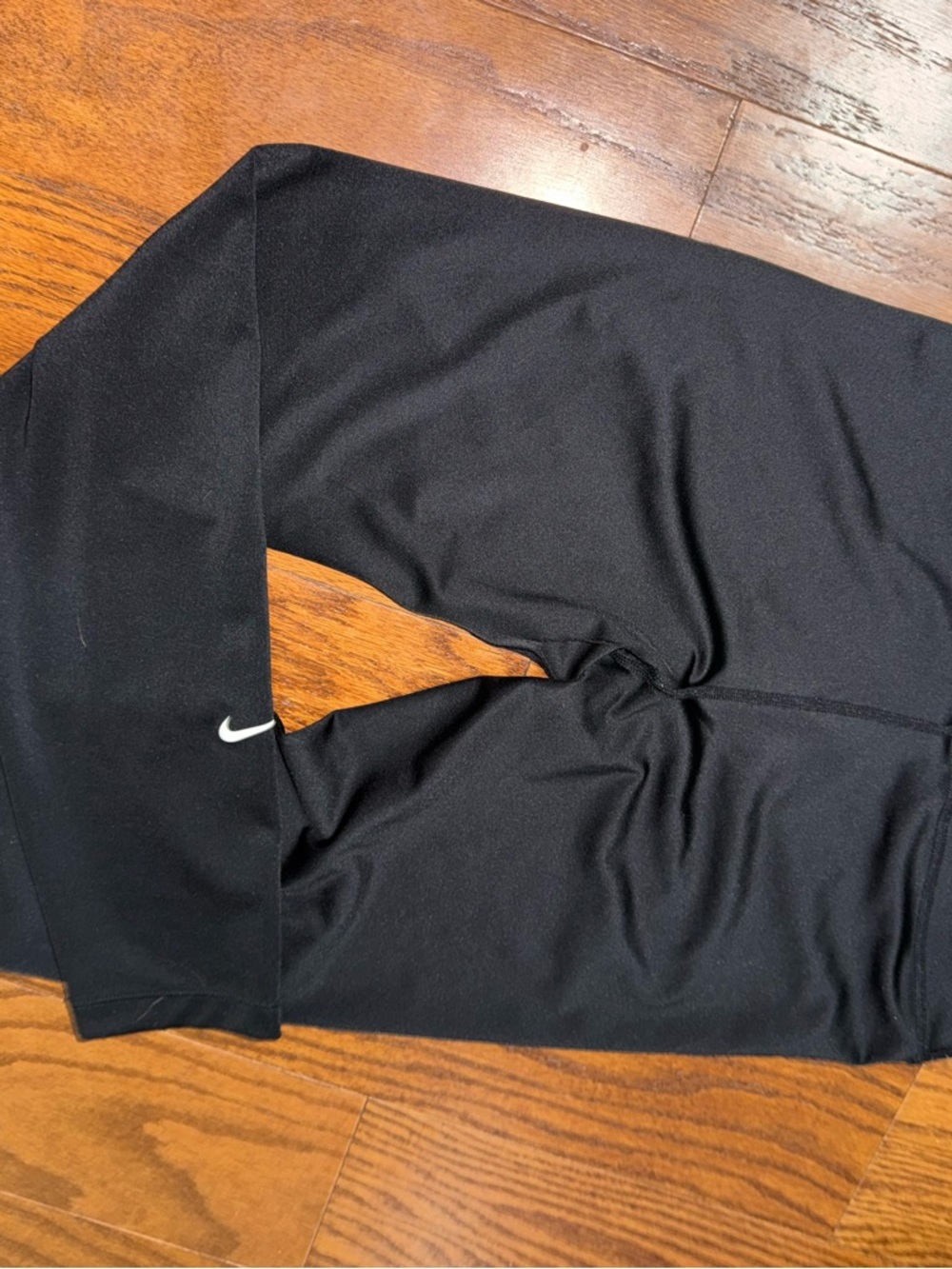 Nike Women Black Leggings with White Swoosh
